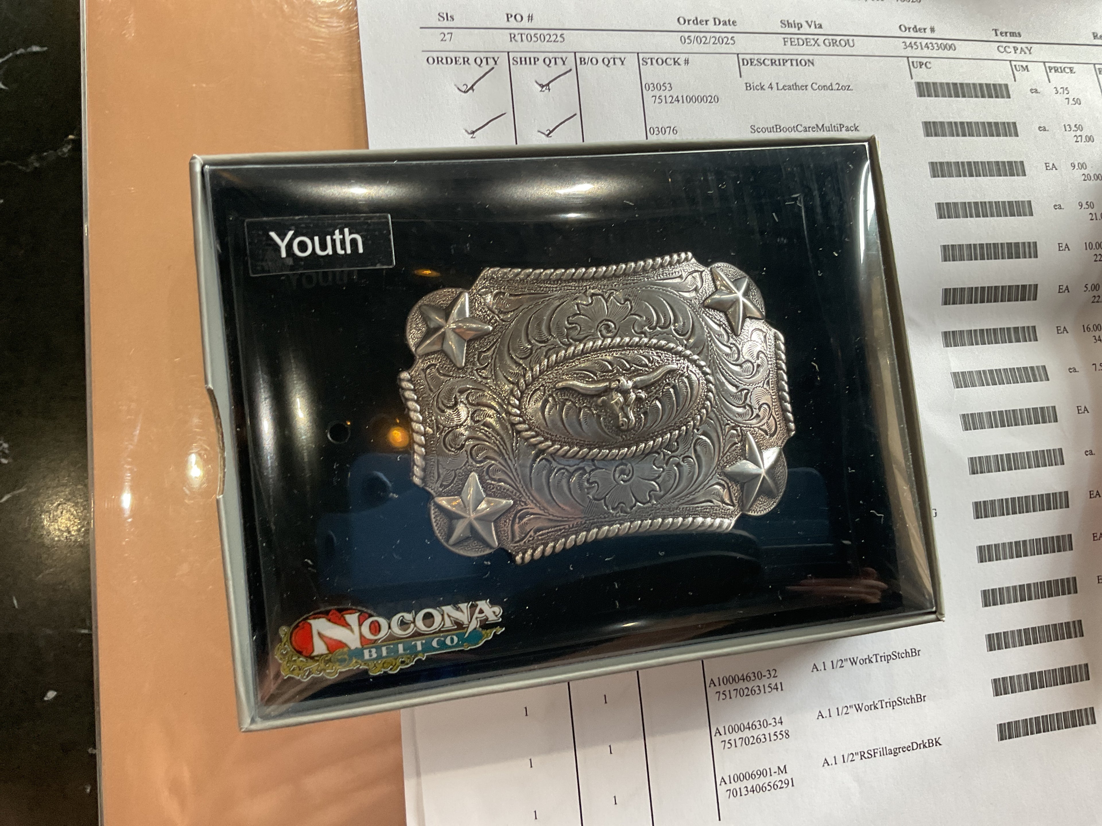 Youth longhorn buckle