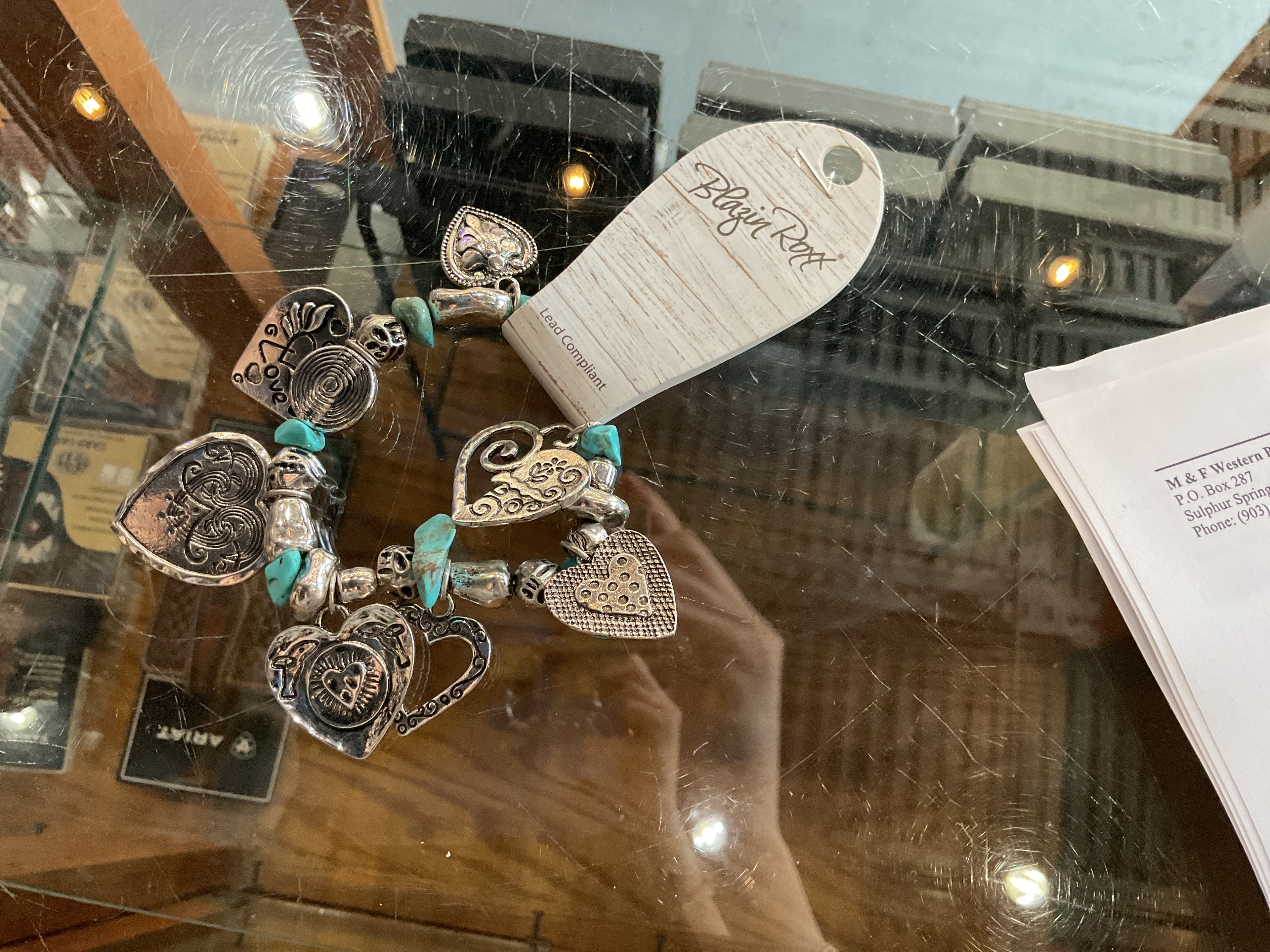 Heart  bracelet with turquoise Stone