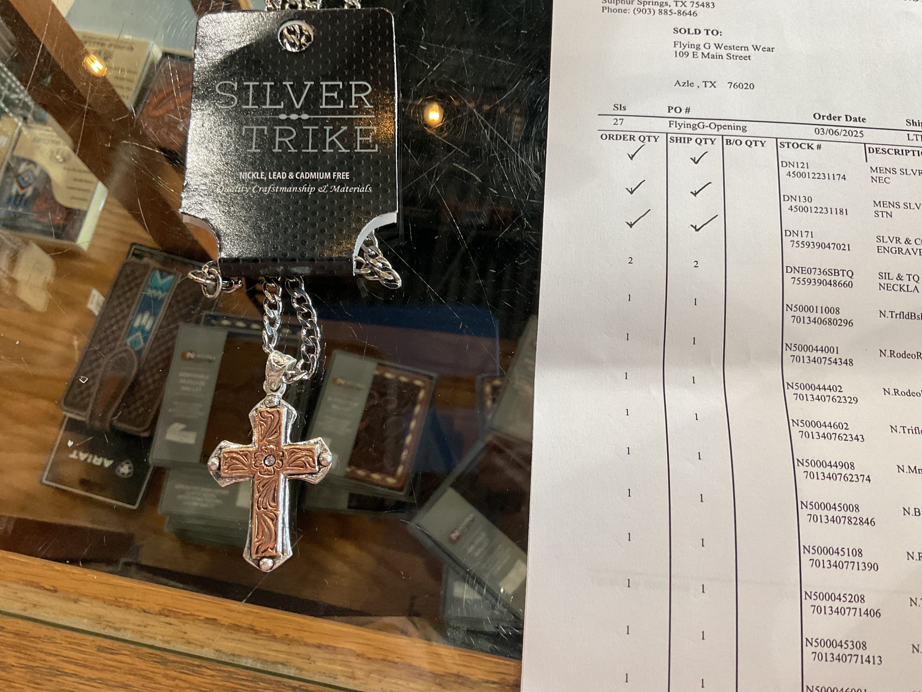 SS silver and copper cross necklace