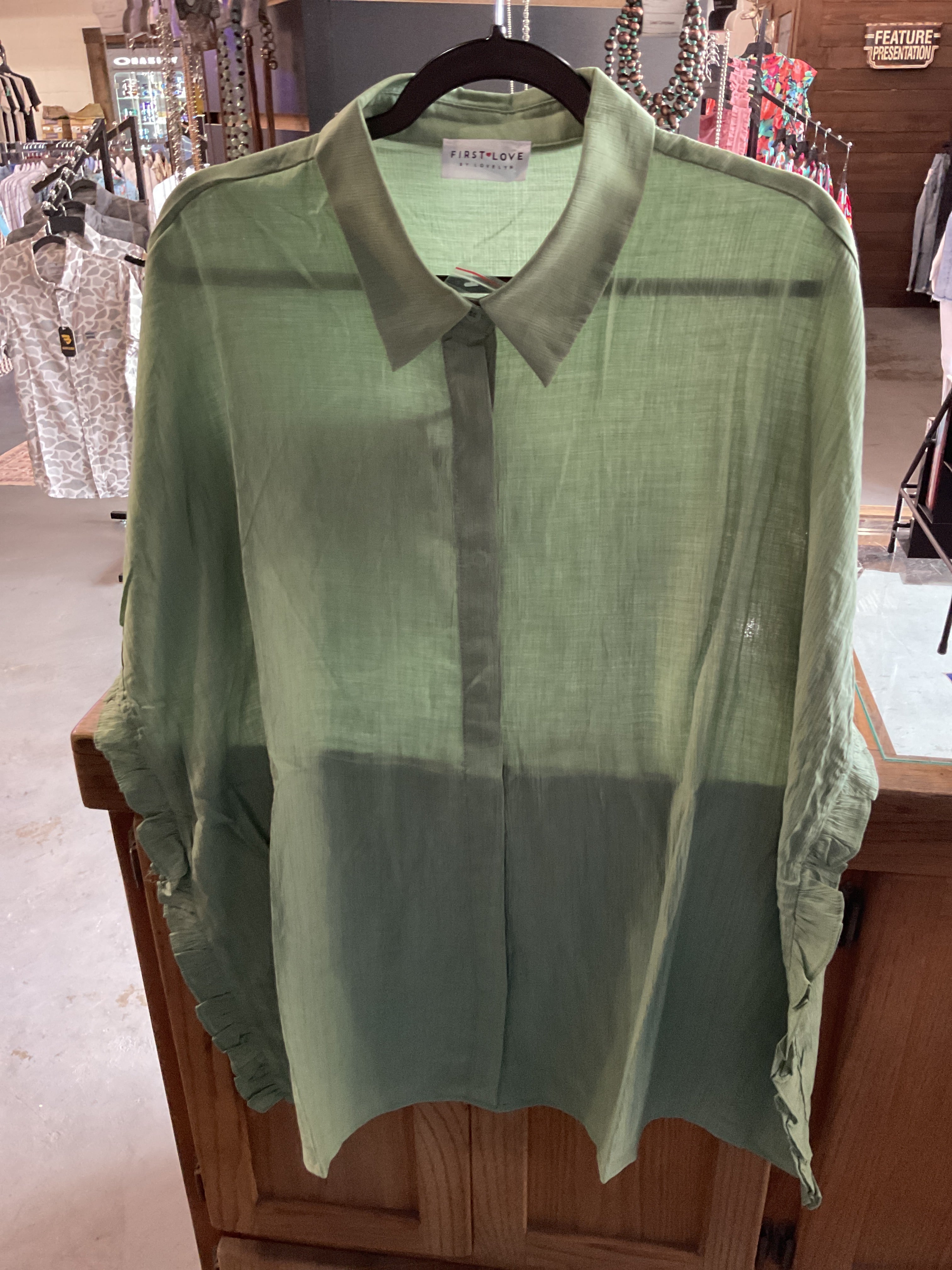 Green plus size shirt