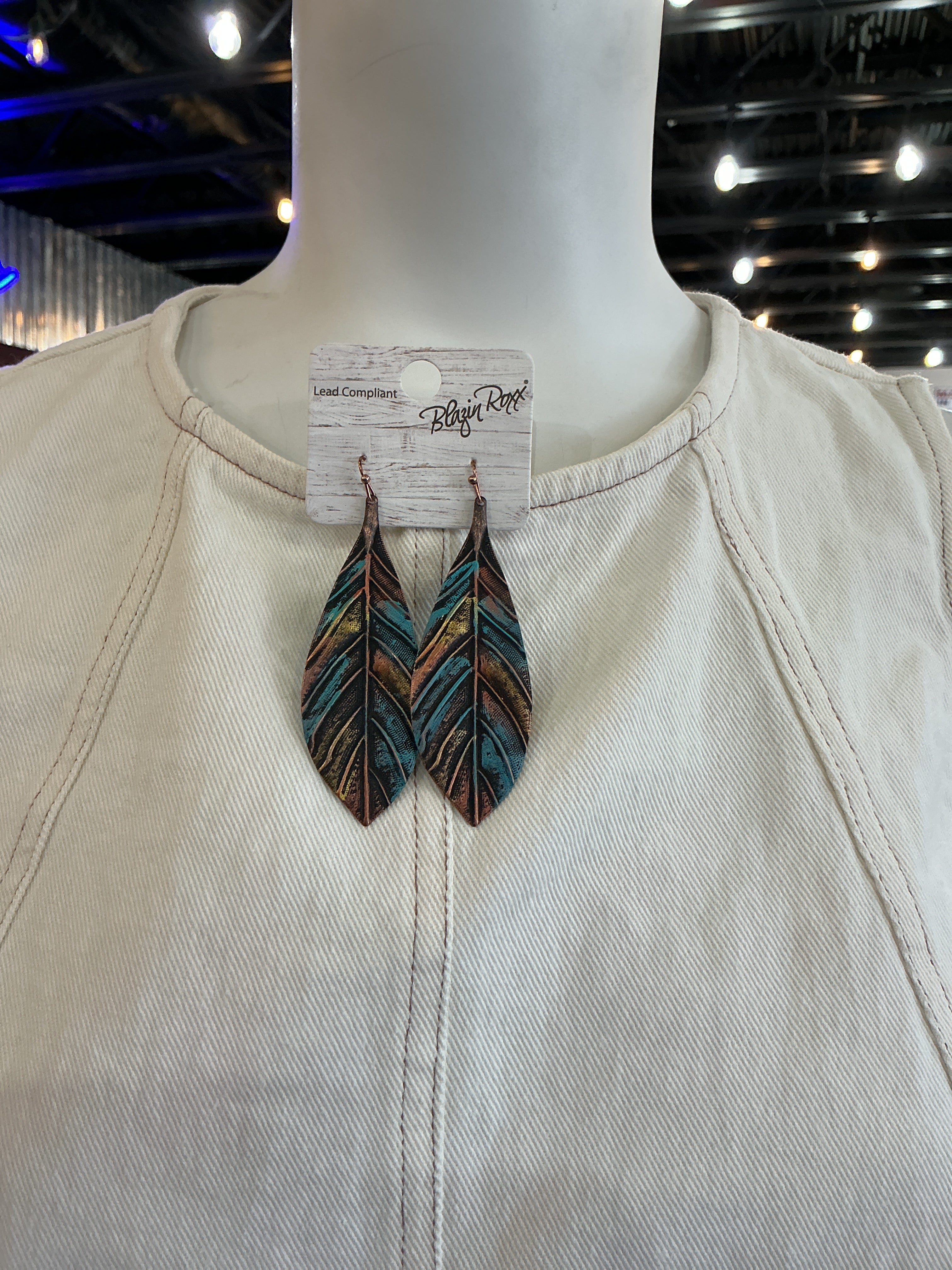 Colorful feather earring