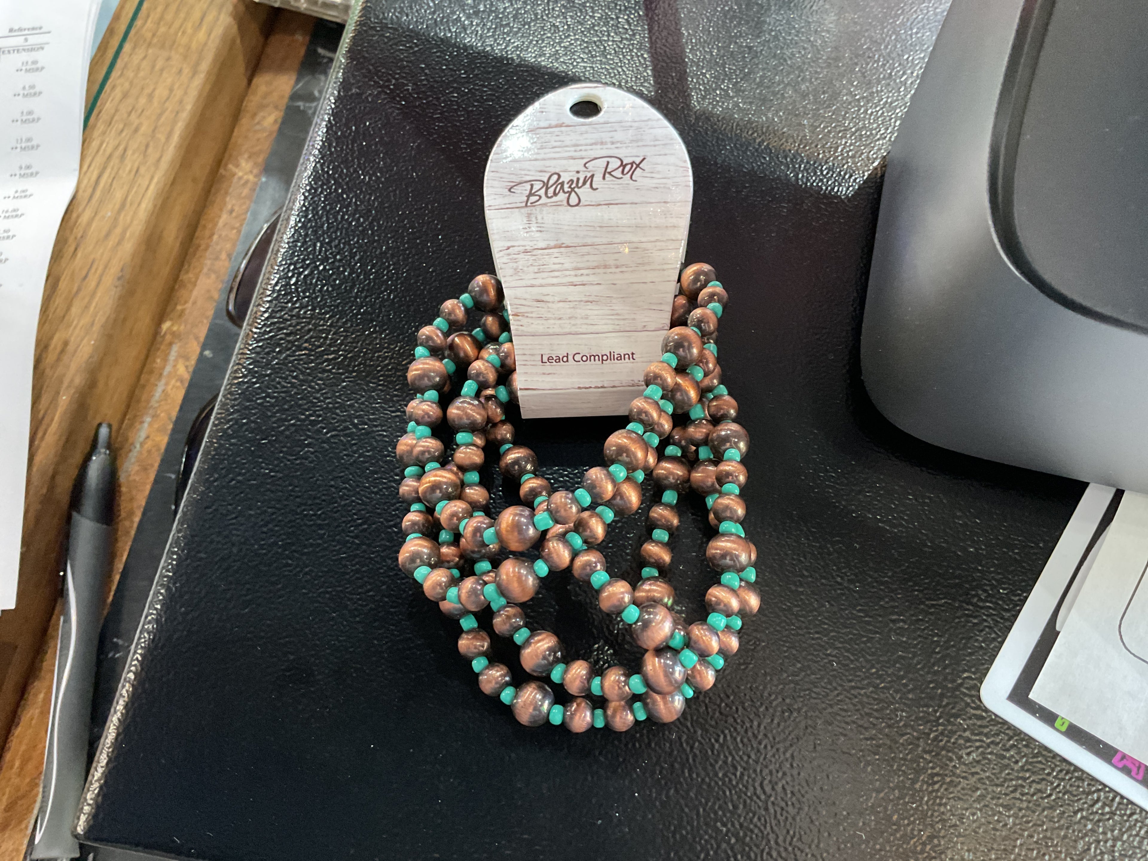 Copper and turquoise bracelet set