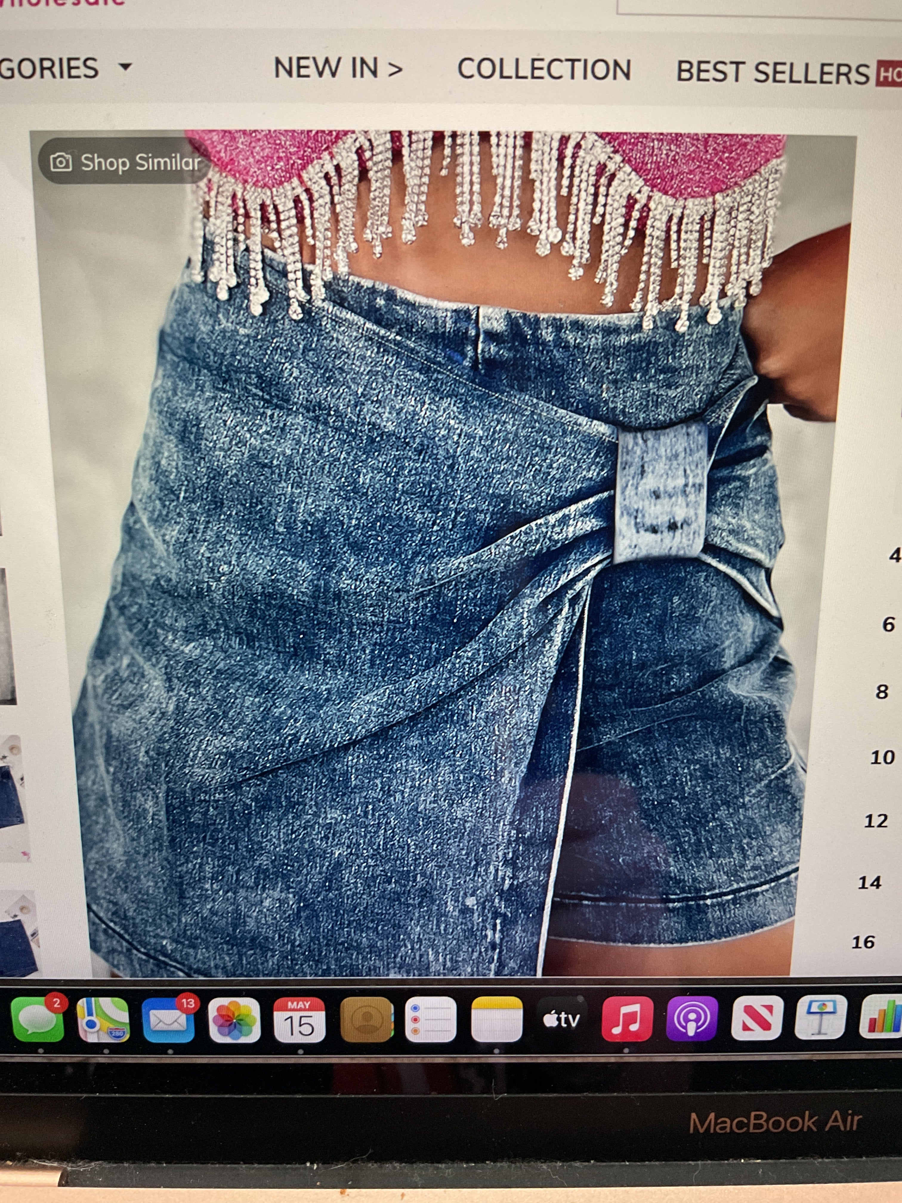 Denim skort