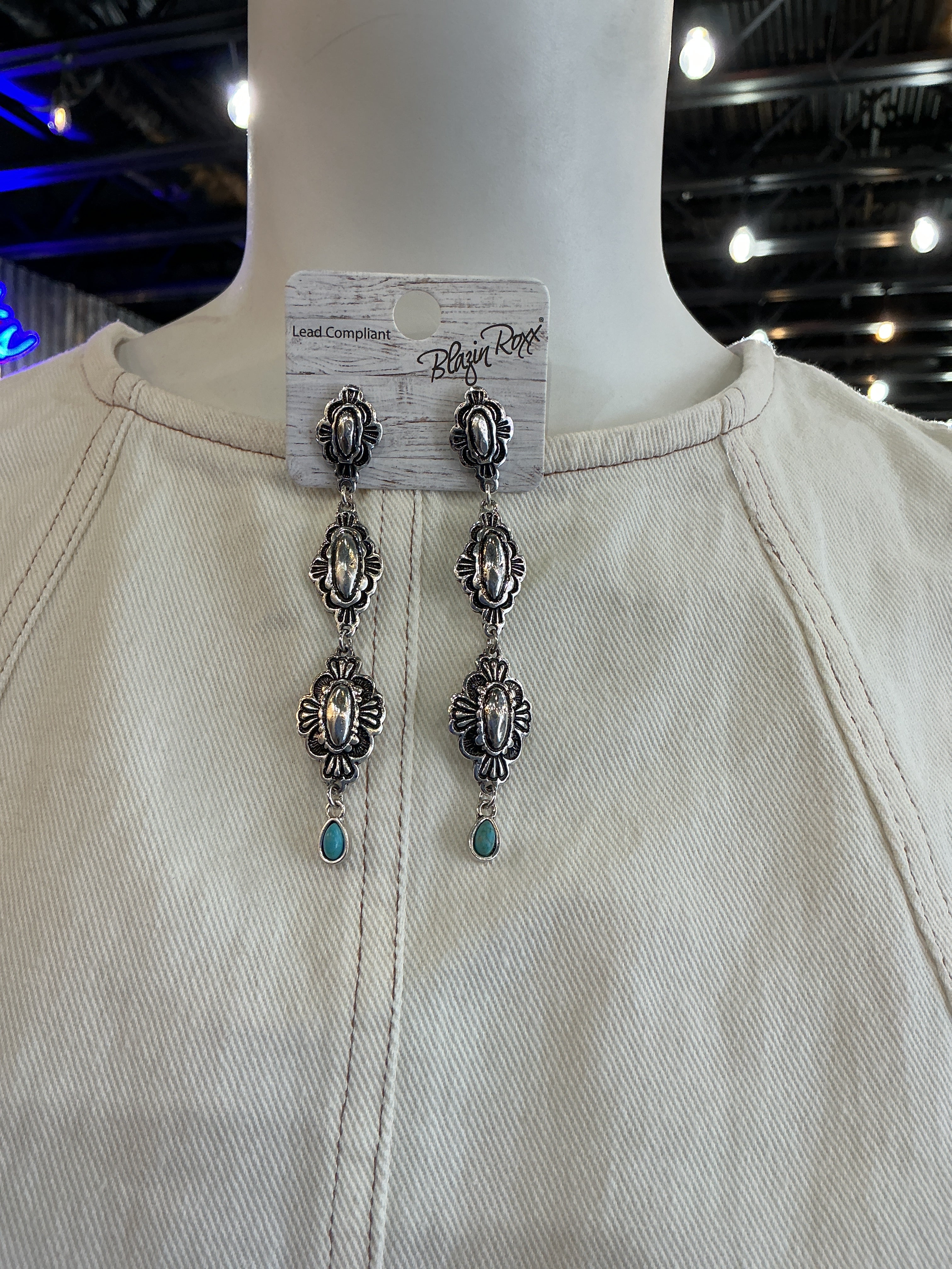 Silver tiered earrings